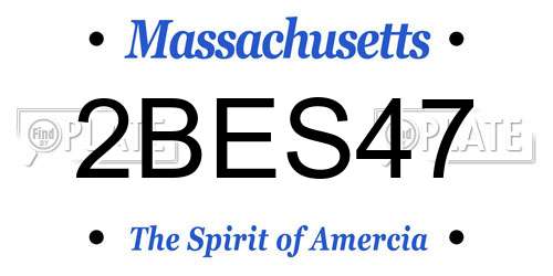 2BES47 Massachusetts License Plate