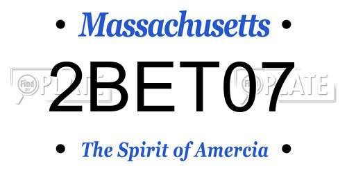 2BET07 Massachusetts License Plate