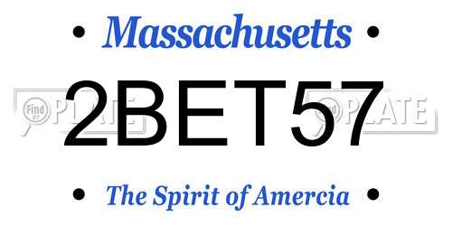 2BET57 Massachusetts License Plate