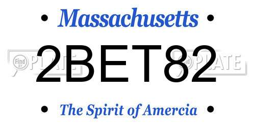 2BET82 Massachusetts License Plate