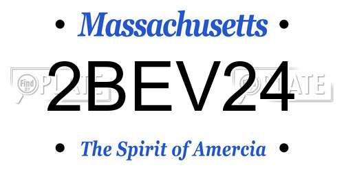 2BEV24 Massachusetts License Plate