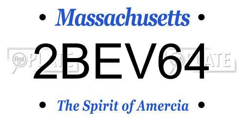 2BEV64 Massachusetts License Plate