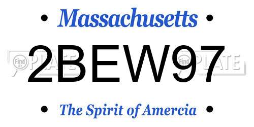 2BEW97 Massachusetts License Plate
