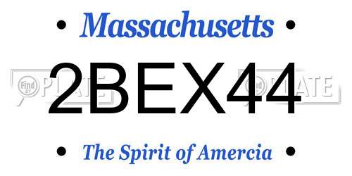 2BEX44 Massachusetts License Plate