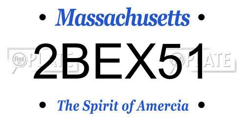 2BEX51 Massachusetts License Plate