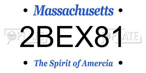 2BEX81 Massachusetts License Plate