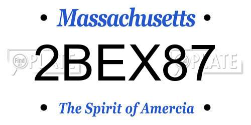 2BEX87 Massachusetts License Plate