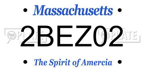 2BEZ02 Massachusetts License Plate
