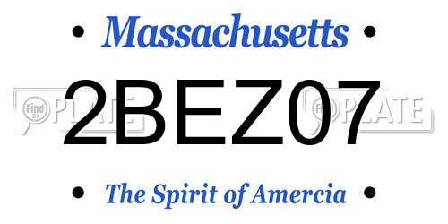 2BEZ07 Massachusetts License Plate