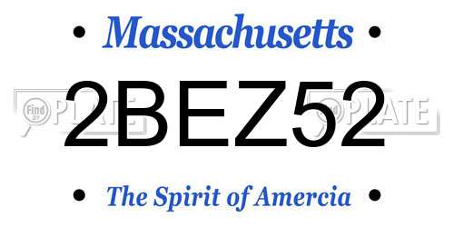 2BEZ52 Massachusetts License Plate