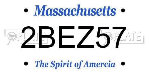 2BEZ57 Massachusetts License Plate