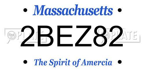 2BEZ82 Massachusetts License Plate