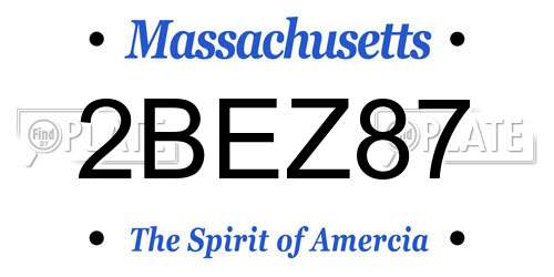 2BEZ87 Massachusetts License Plate