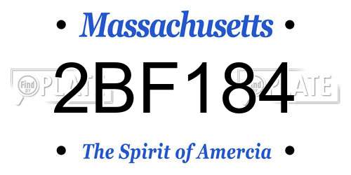 2BF184 Massachusetts License Plate