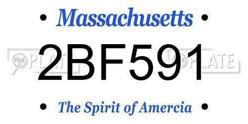 2BF591 Massachusetts License Plate