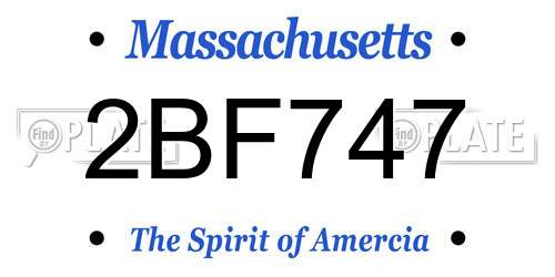 2BF747 Massachusetts License Plate