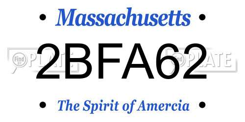 2BFA62 Massachusetts License Plate