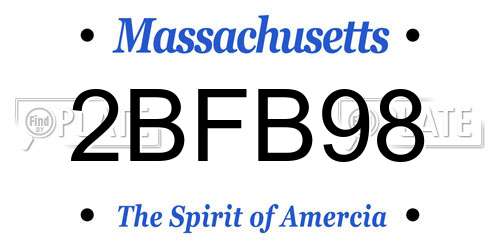 2BFB98 Massachusetts License Plate