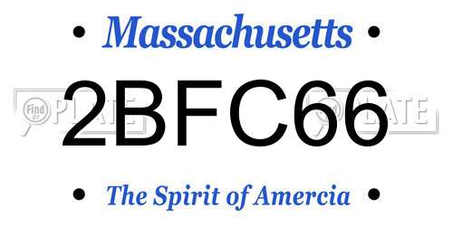2BFC66 Massachusetts License Plate