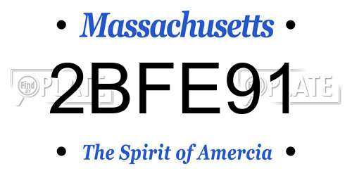 2BFE91 Massachusetts License Plate