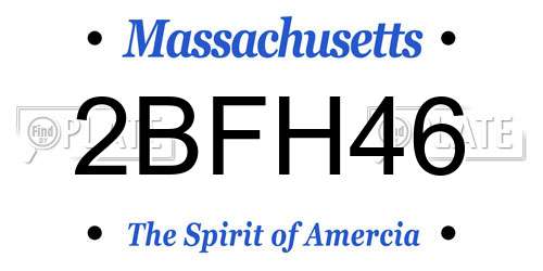 2BFH46 Massachusetts License Plate