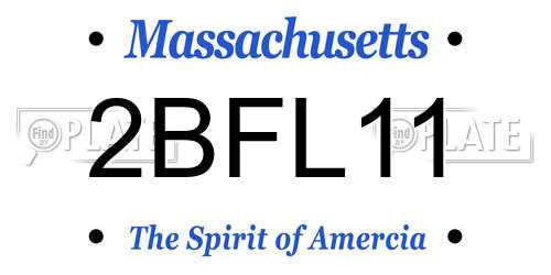 2BFL11 Massachusetts License Plate