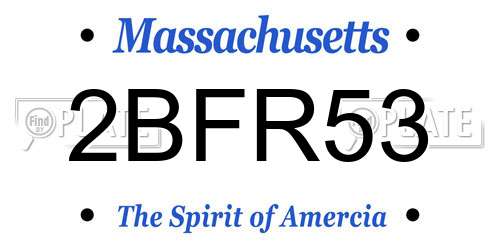 2BFR53 Massachusetts License Plate