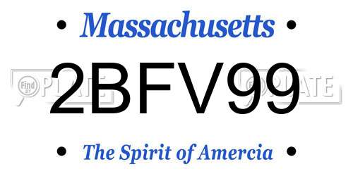 2BFV99 Massachusetts License Plate
