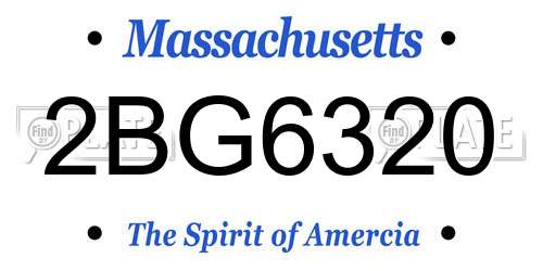 2BG6320 Massachusetts License Plate