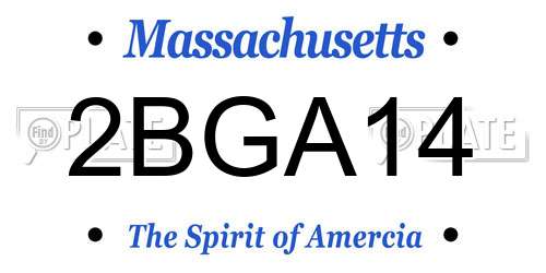 2BGA14 Massachusetts License Plate