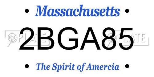 2BGA85 Massachusetts License Plate