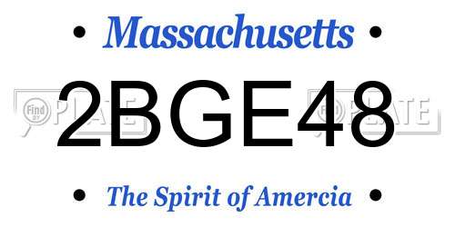 2BGE48 Massachusetts License Plate