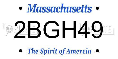 2BGH49 Massachusetts License Plate