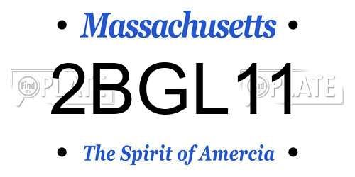 2BGL11 Massachusetts License Plate