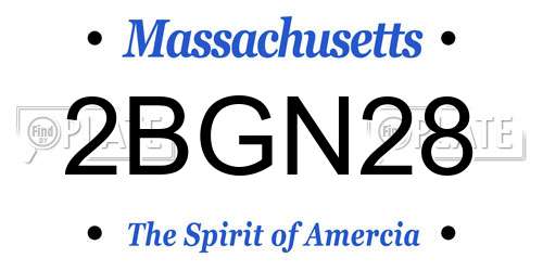 2BGN28 Massachusetts License Plate