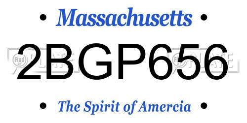 2BGP656 Massachusetts License Plate