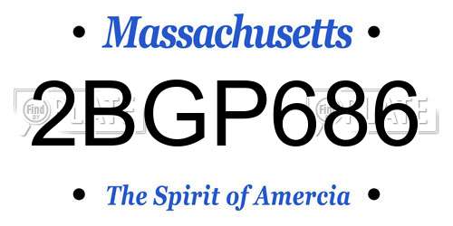 2BGP686 Massachusetts License Plate