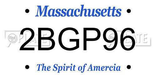 2BGP96 Massachusetts License Plate