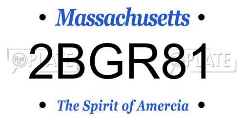 2BGR81 Massachusetts License Plate