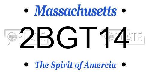 2BGT14 Massachusetts License Plate