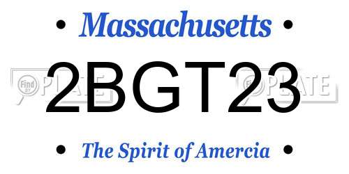 2BGT23 Massachusetts License Plate
