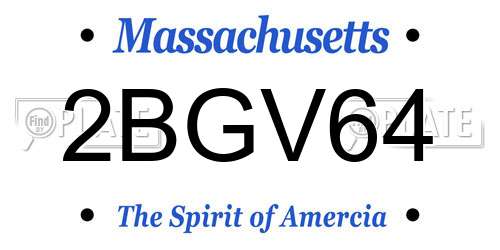 2BGV64 Massachusetts License Plate