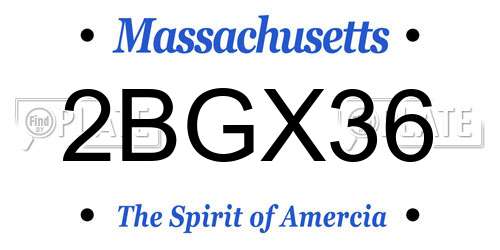 2BGX36 Massachusetts License Plate