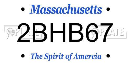 2BHB67 Massachusetts License Plate