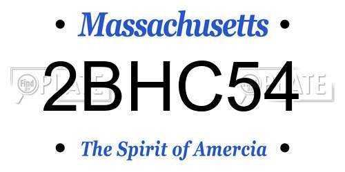 2BHC54 Massachusetts License Plate