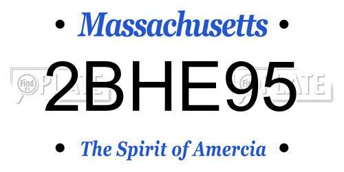 2BHE95 Massachusetts License Plate