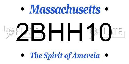 2BHH10 Massachusetts License Plate
