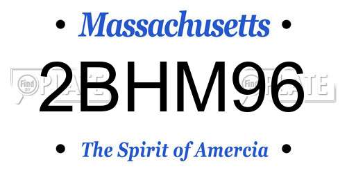 2BHM96 Massachusetts License Plate