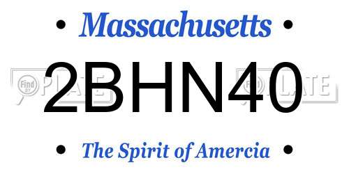 2BHN40 Massachusetts License Plate