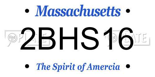 2BHS16 Massachusetts License Plate